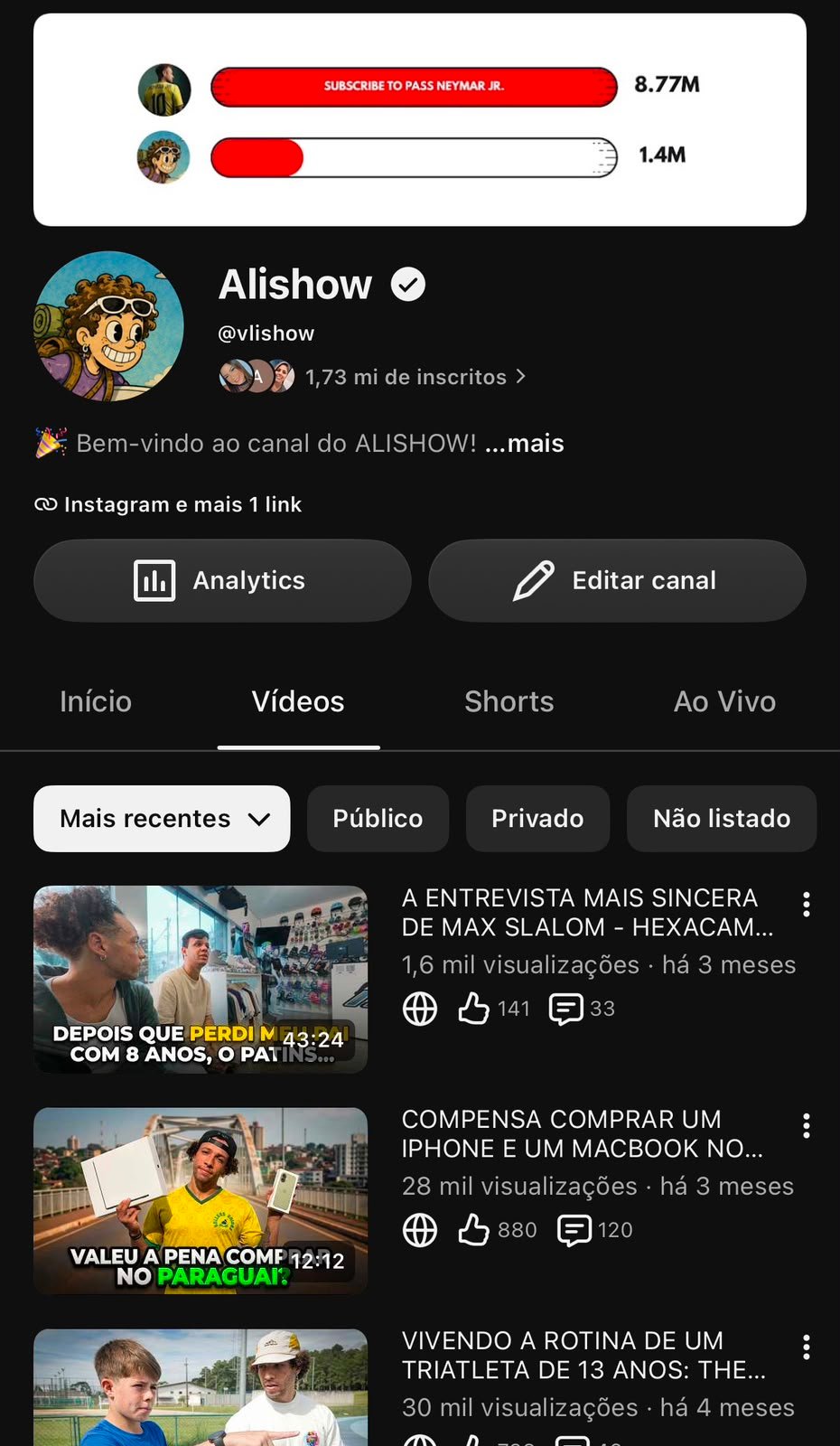 Perfil YouTube